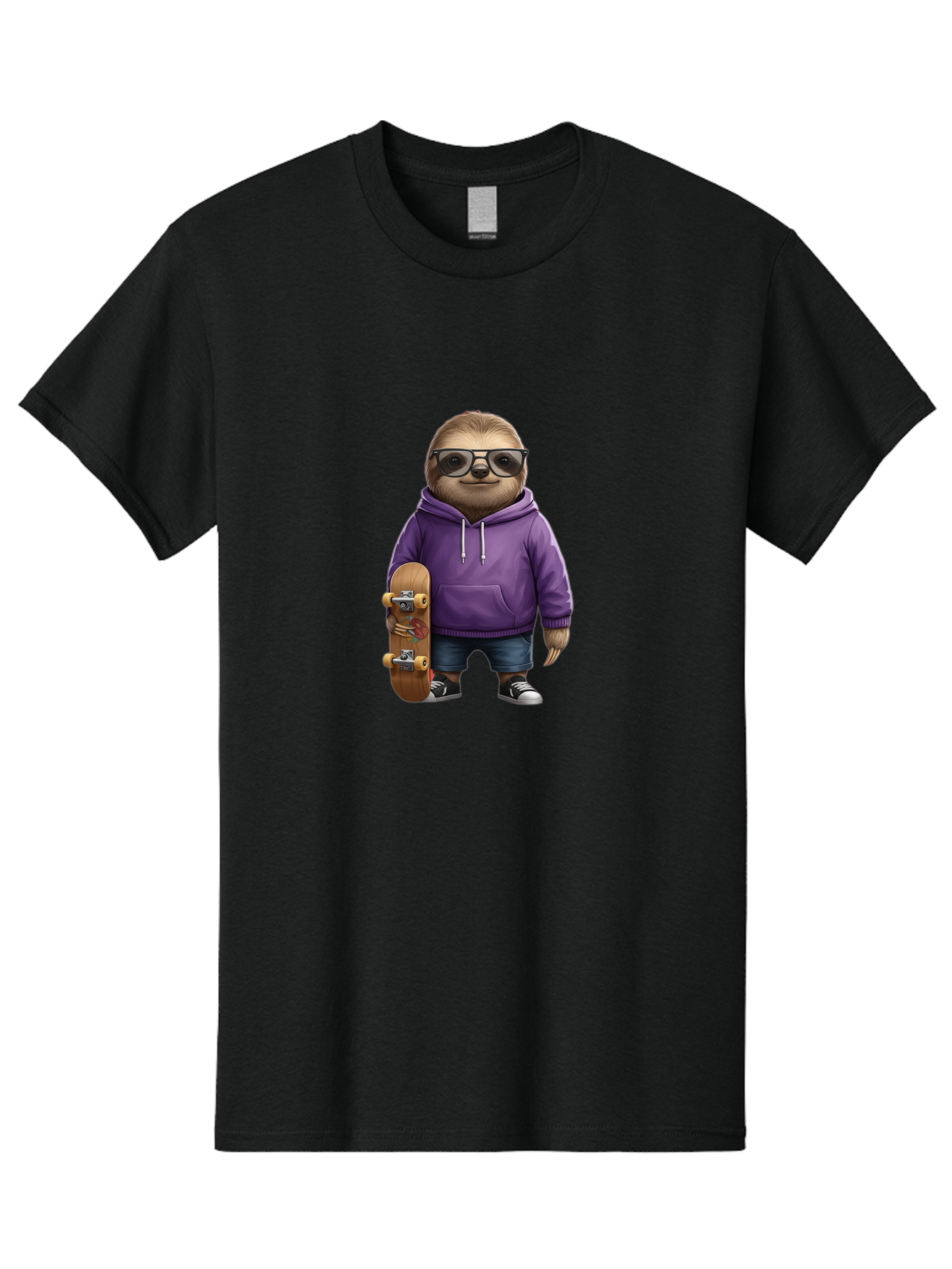 Sloth-With-Skateboard Men'S Graphic Tee, 100% Cotton, Comfortable Casual Summer Wear, Machine Washable, Vintage Camera, Old Camera, Antique Camera, Black Camera, Classic Photography, Photography Equipment, Nostalgic Device, Film Camera, Ban523