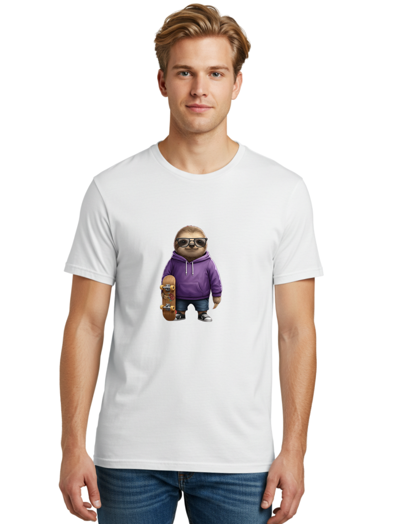Sloth-With-Skateboard Men'S Graphic Tee, 100% Cotton, Comfortable Casual Summer Wear, Machine Washable, Vintage Camera, Old Camera, Antique Camera, Black Camera, Classic Photography, Photography Equipment, Nostalgic Device, Film Camera, Ban523