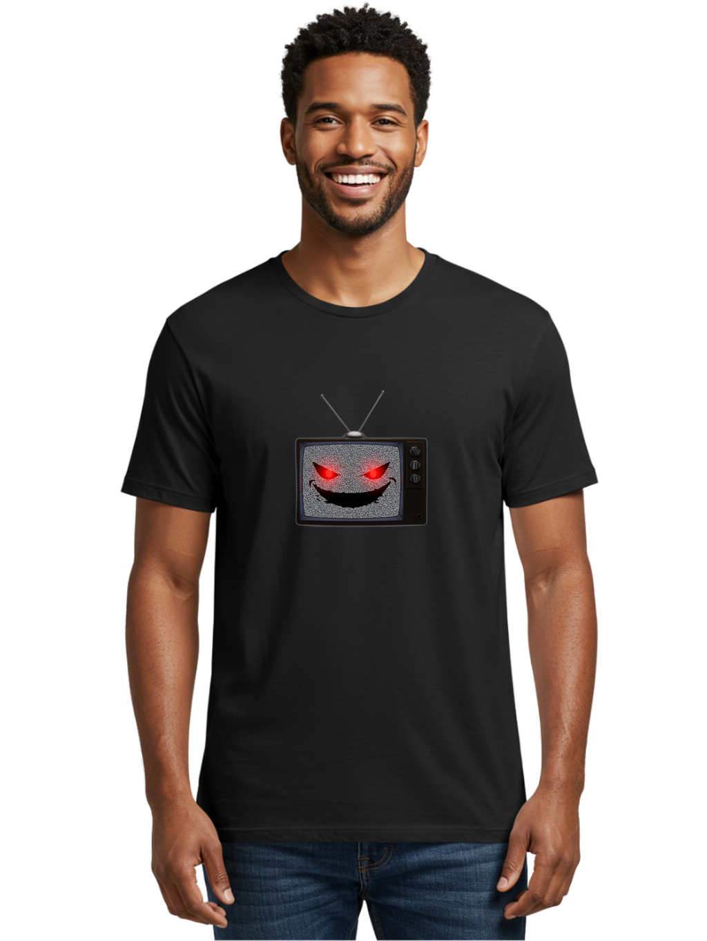 Smiley-Face-Tv Men'S Graphic Tee, 100% Cotton, Comfortable Casual Summer Wear, Machine Washable, Vintage Camera, Old Camera, Antique Camera, Black Camera, Classic Photography, Photography Equipment, Nostalgic Device, Film Camera, Camera Art Ban526