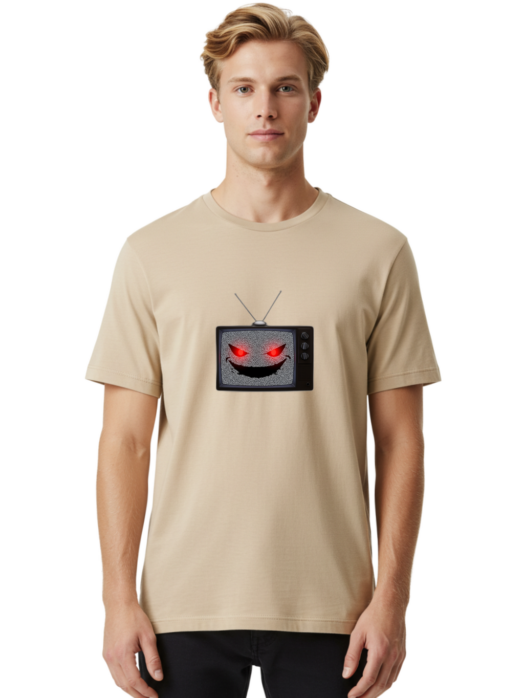 Smiley-Face-Tv Men'S Graphic Tee, 100% Cotton, Comfortable Casual Summer Wear, Machine Washable, Vintage Camera, Old Camera, Antique Camera, Black Camera, Classic Photography, Photography Equipment, Nostalgic Device, Film Camera, Camera Art Ban526