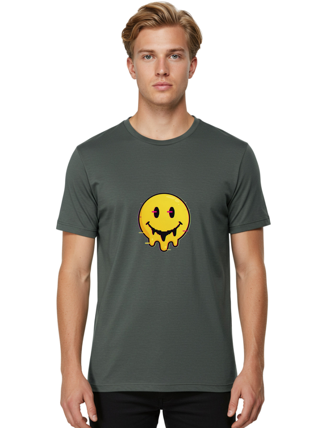 Smiley Men'S Graphic Tee, 100% Cotton, Comfortable Casual Summer Wear, Machine Washable, Vintage Camera, Old Camera, Antique Camera, Black Camera, Classic Photography, Photography Equipment, Nostalgic Device, Film Camera, Camera Art Ban529