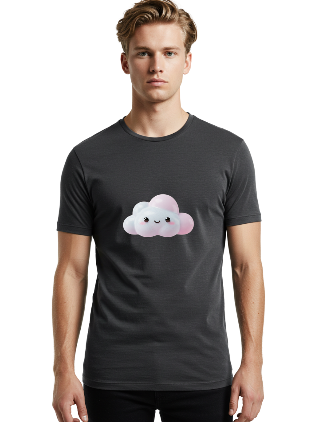 Smiling-Cloud-1 Men'S Graphic Tee, 100% Cotton, Comfortable Casual Summer Wear, Machine Washable, Vintage Camera, Old Camera, Antique Camera, Black Camera, Classic Photography, Photography Equipment, Nostalgic Device, Film Camera, Camera Art Ban532