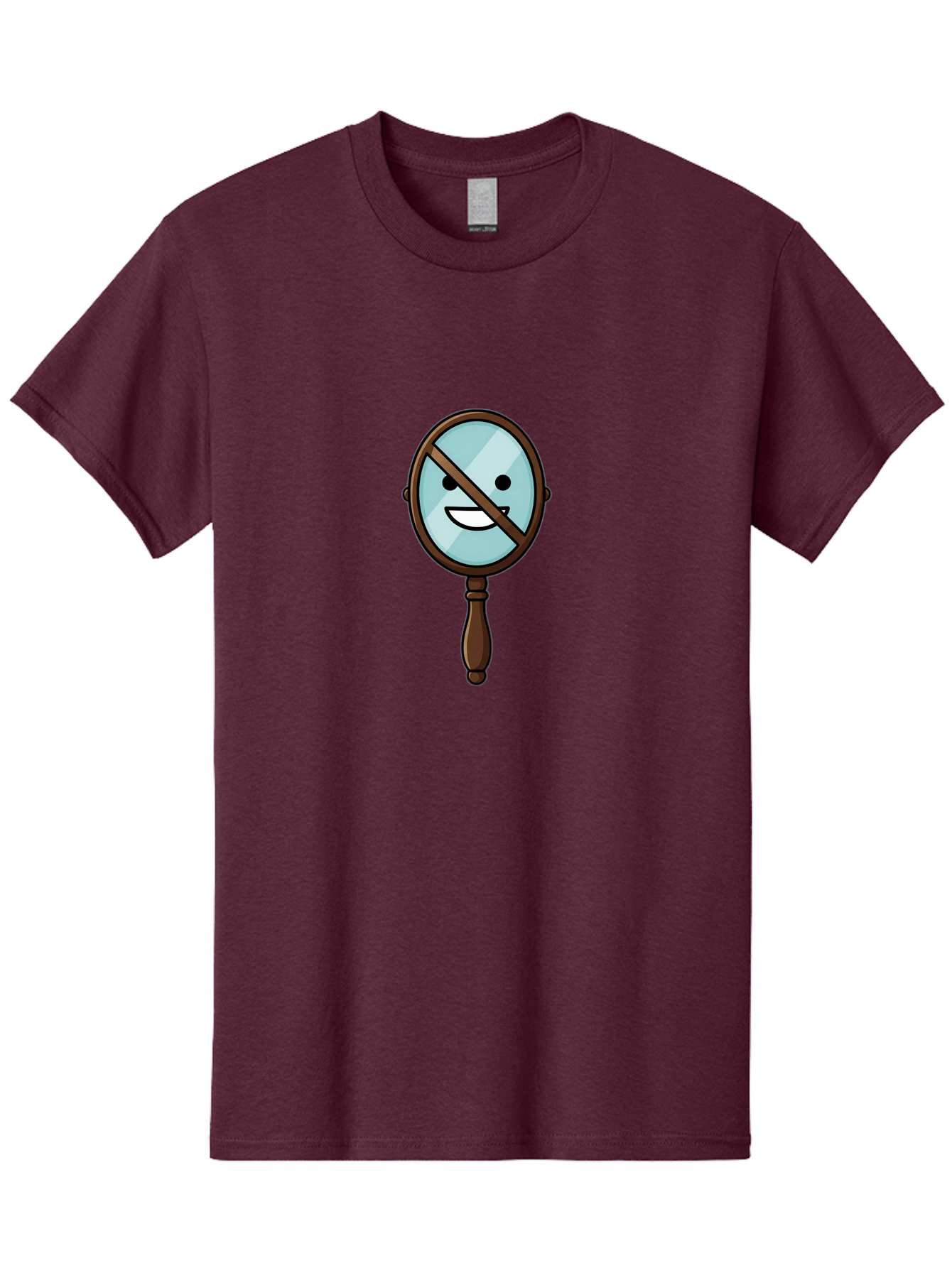 Smiling-Face-On-Hand-Mirror Men'S Graphic Tee, 100% Cotton, Comfortable Casual Summer Wear, Machine Washable, Vintage Camera, Old Camera, Antique Camera, Black Camera, Classic Photography, Photography Equipment, Nostalgic Device, Film Camera, Ban537
