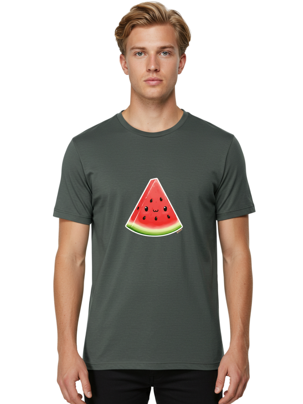 Smiling-Watermelon-Slice Men'S Graphic Tee, 100% Cotton, Comfortable Casual Summer Wear, Machine Washable, Vintage Camera, Old Camera, Antique Camera, Black Camera, Classic Photography, Photography Equipment, Nostalgic Device, Film Camera, Ban548