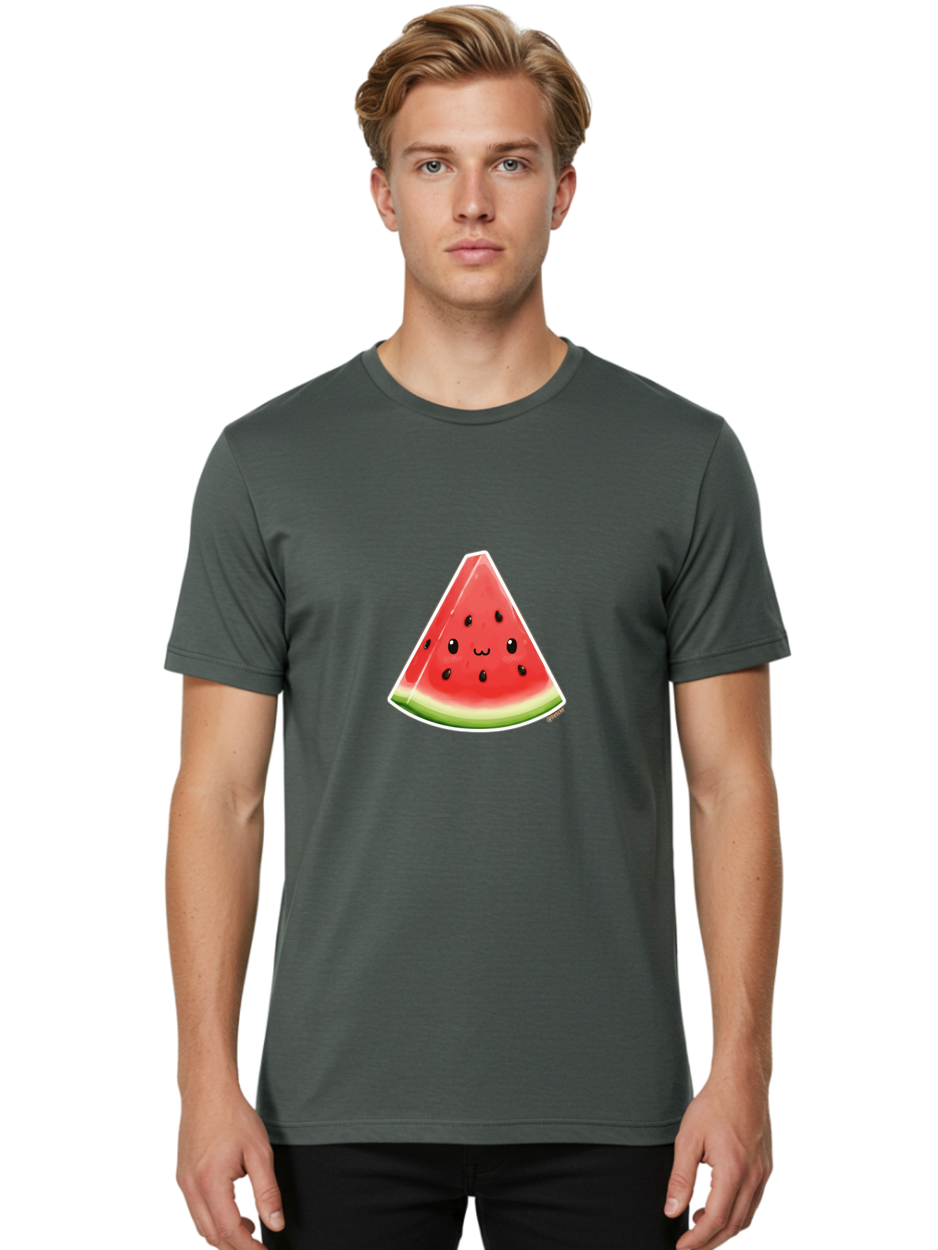 Smiling-Watermelon-Slice Men'S Graphic Tee, 100% Cotton, Comfortable Casual Summer Wear, Machine Washable, Vintage Camera, Old Camera, Antique Camera, Black Camera, Classic Photography, Photography Equipment, Nostalgic Device, Film Camera, Ban548