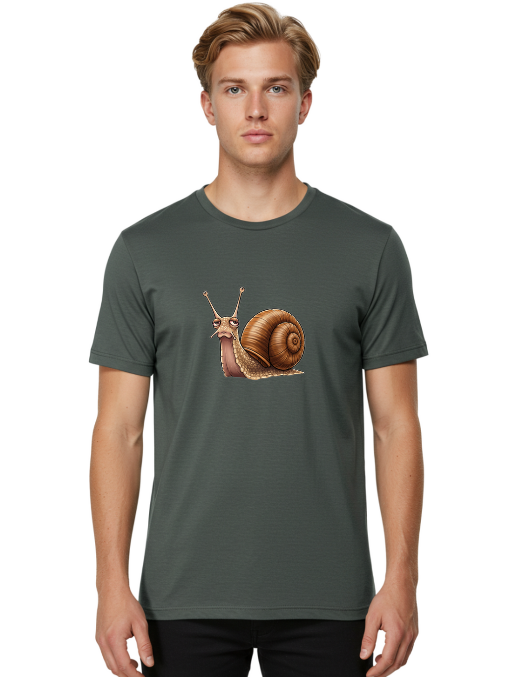 Snail-Cartoon Men'S Graphic Tee, 100% Cotton, Comfortable Casual Summer Wear, Machine Washable, Vintage Camera, Old Camera, Antique Camera, Black Camera, Classic Photography, Photography Equipment, Nostalgic Device, Film Camera, Camera Art Ban555