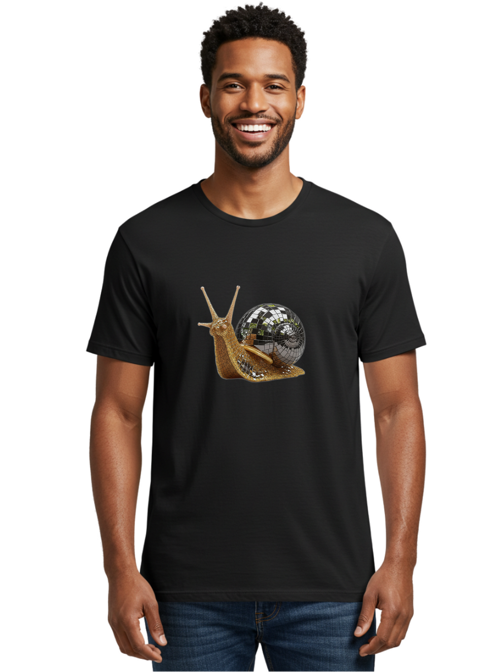 Snail-Disco-Ball Men'S Graphic Tee, 100% Cotton, Comfortable Casual Summer Wear, Machine Washable, Vintage Camera, Old Camera, Antique Camera, Black Camera, Classic Photography, Photography Equipment, Nostalgic Device, Film Camera, Camera Art Ban558