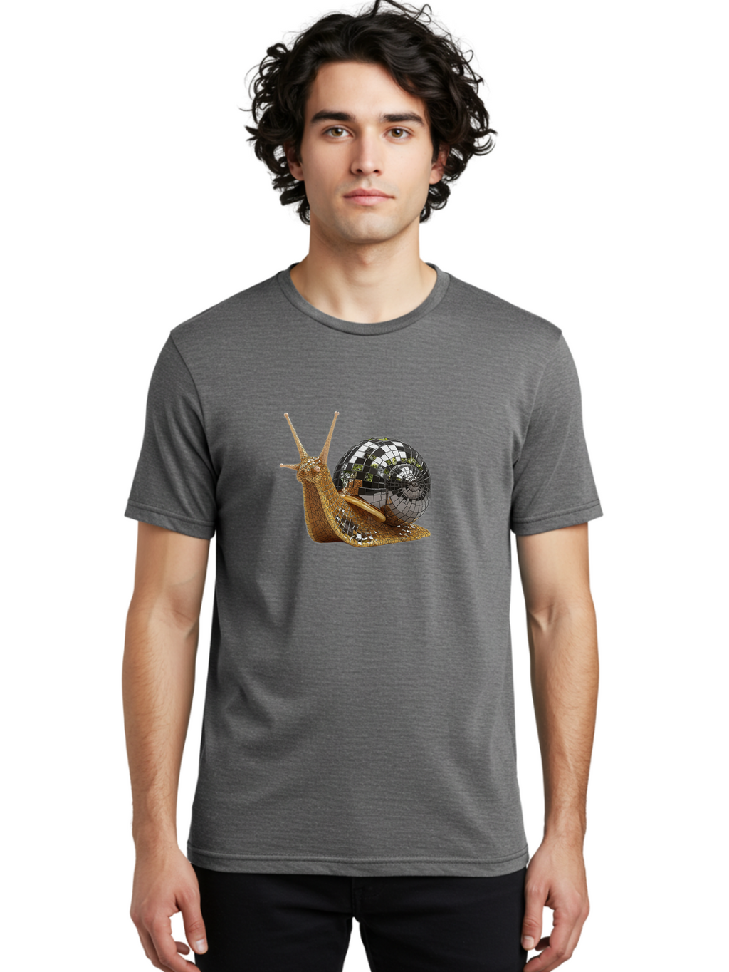 Snail-Disco-Ball Men'S Graphic Tee, 100% Cotton, Comfortable Casual Summer Wear, Machine Washable, Vintage Camera, Old Camera, Antique Camera, Black Camera, Classic Photography, Photography Equipment, Nostalgic Device, Film Camera, Camera Art Ban558