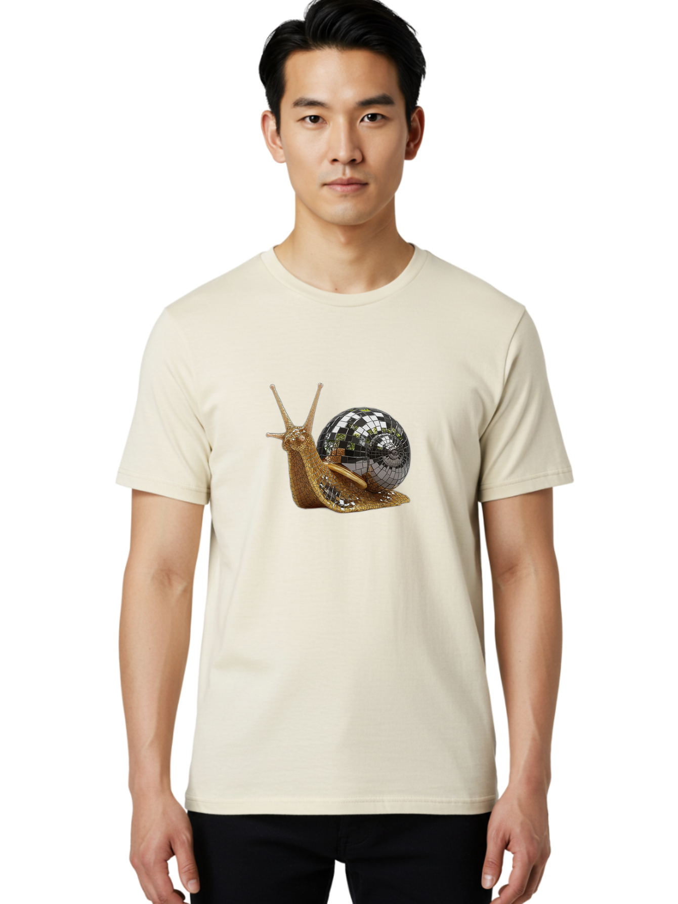 Snail-Disco-Ball Men'S Graphic Tee, 100% Cotton, Comfortable Casual Summer Wear, Machine Washable, Vintage Camera, Old Camera, Antique Camera, Black Camera, Classic Photography, Photography Equipment, Nostalgic Device, Film Camera, Camera Art Ban558