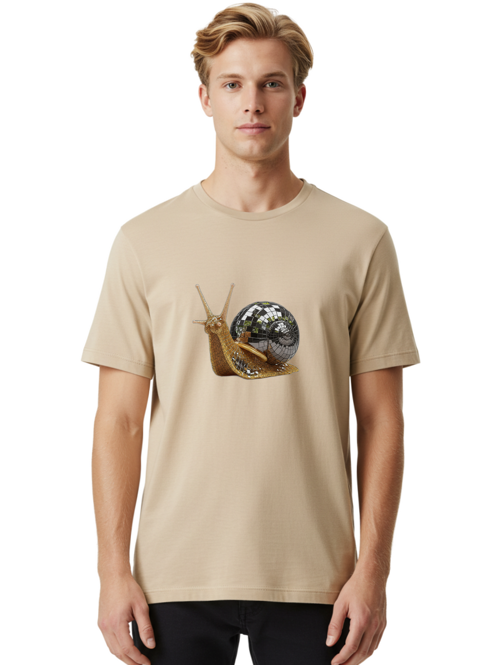 Snail-Disco-Ball Men'S Graphic Tee, 100% Cotton, Comfortable Casual Summer Wear, Machine Washable, Vintage Camera, Old Camera, Antique Camera, Black Camera, Classic Photography, Photography Equipment, Nostalgic Device, Film Camera, Camera Art Ban558