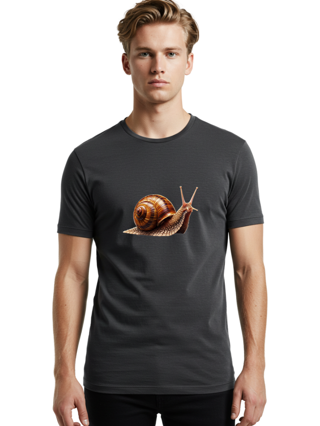 Snail-Illustration Men'S Graphic Tee, 100% Cotton, Comfortable Casual Summer Wear, Machine Washable, Vintage Camera, Old Camera, Antique Camera, Black Camera, Classic Photography, Photography Equipment, Nostalgic Device, Film Camera, Ban559