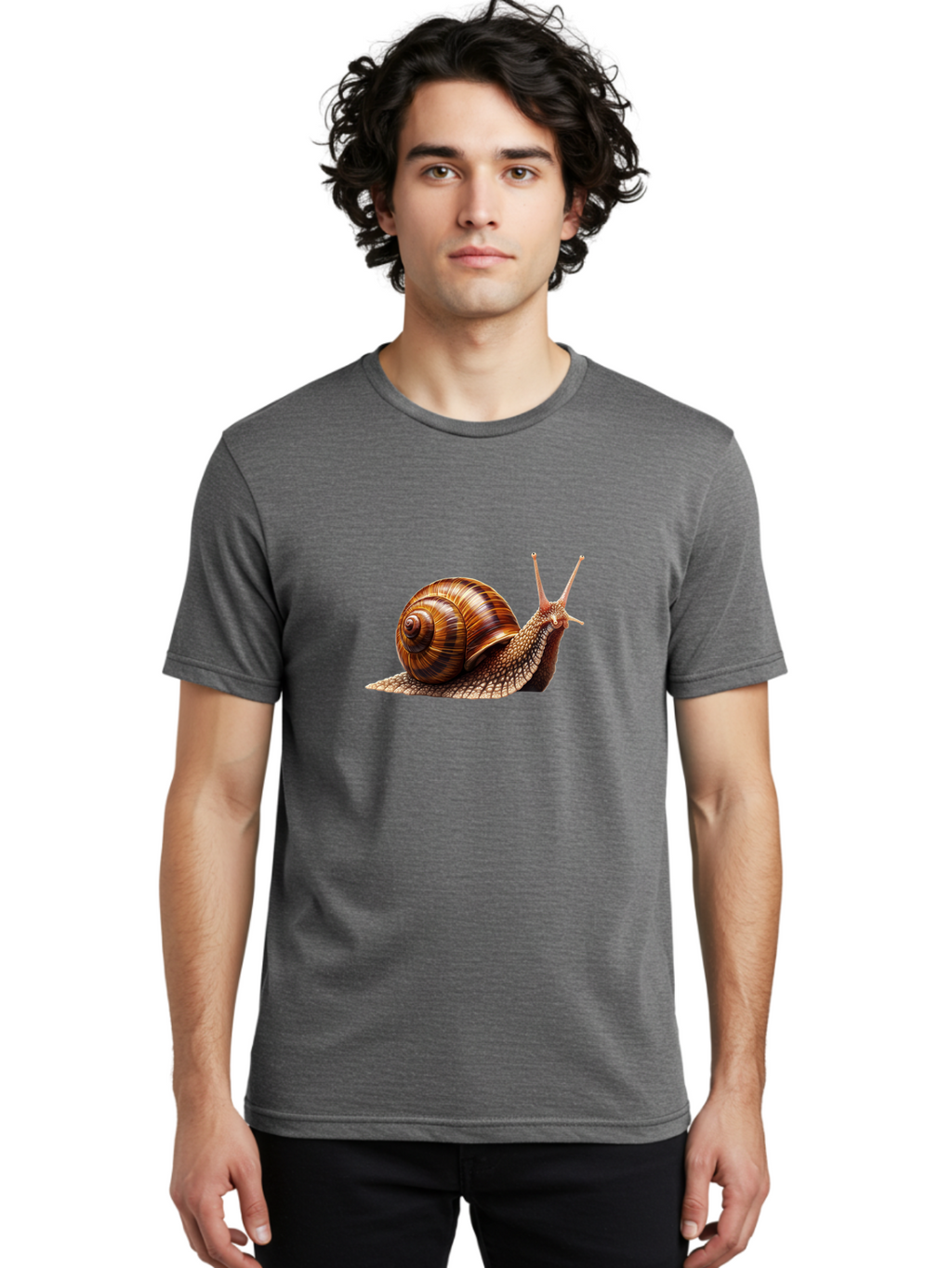 Snail-Illustration Men'S Graphic Tee, 100% Cotton, Comfortable Casual Summer Wear, Machine Washable, Vintage Camera, Old Camera, Antique Camera, Black Camera, Classic Photography, Photography Equipment, Nostalgic Device, Film Camera, Ban559