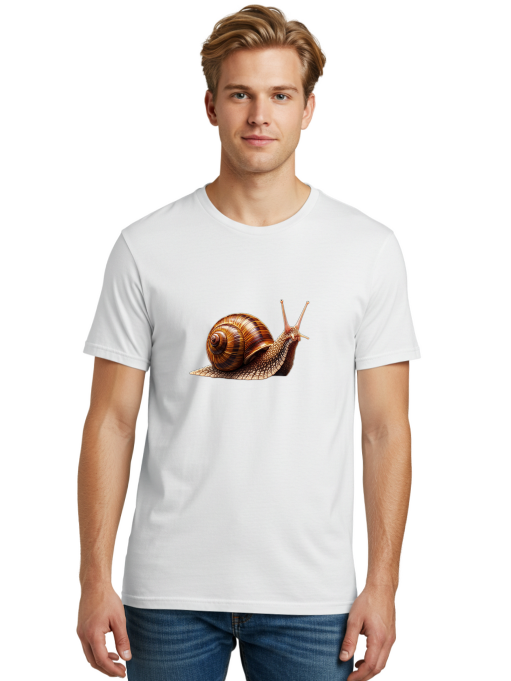Snail-Illustration Men'S Graphic Tee, 100% Cotton, Comfortable Casual Summer Wear, Machine Washable, Vintage Camera, Old Camera, Antique Camera, Black Camera, Classic Photography, Photography Equipment, Nostalgic Device, Film Camera, Ban559