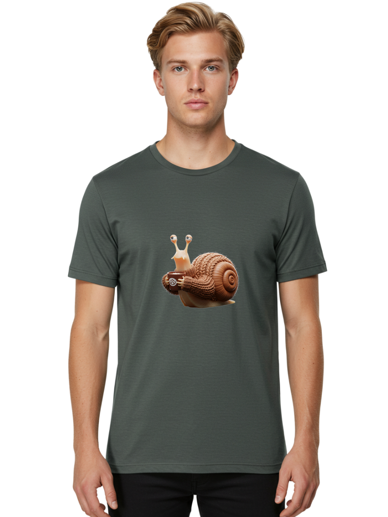 Snail-Sipping-Coffee Men'S Graphic Tee, 100% Cotton, Comfortable Casual Summer Wear, Machine Washable, Vintage Camera, Old Camera, Antique Camera, Black Camera, Classic Photography, Photography Equipment, Nostalgic Device, Film Camera, Ban561