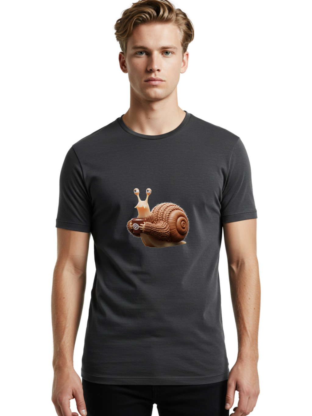Snail-Sipping-Coffee Men'S Graphic Tee, 100% Cotton, Comfortable Casual Summer Wear, Machine Washable, Vintage Camera, Old Camera, Antique Camera, Black Camera, Classic Photography, Photography Equipment, Nostalgic Device, Film Camera, Ban561