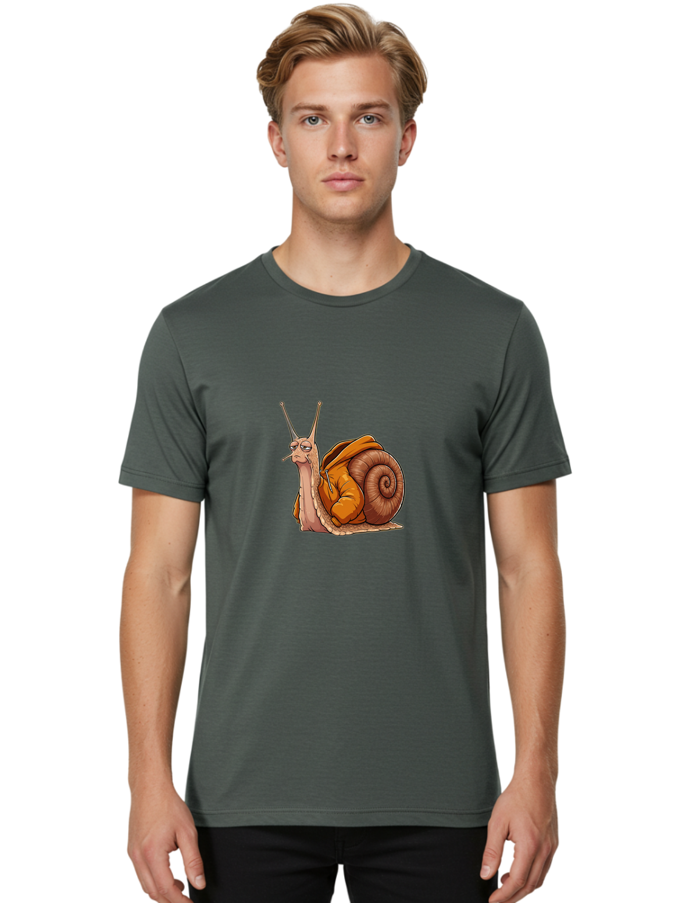 Snail-Smoking Men'S Graphic Tee, 100% Cotton, Comfortable Casual Summer Wear, Machine Washable, Vintage Camera, Old Camera, Antique Camera, Black Camera, Classic Photography, Photography Equipment, Nostalgic Device, Film Camera, Camera Art Ban563