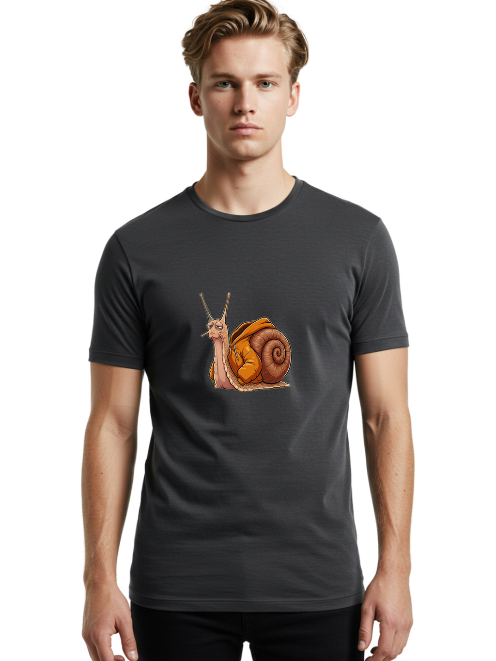 Snail-Smoking Men'S Graphic Tee, 100% Cotton, Comfortable Casual Summer Wear, Machine Washable, Vintage Camera, Old Camera, Antique Camera, Black Camera, Classic Photography, Photography Equipment, Nostalgic Device, Film Camera, Camera Art Ban563