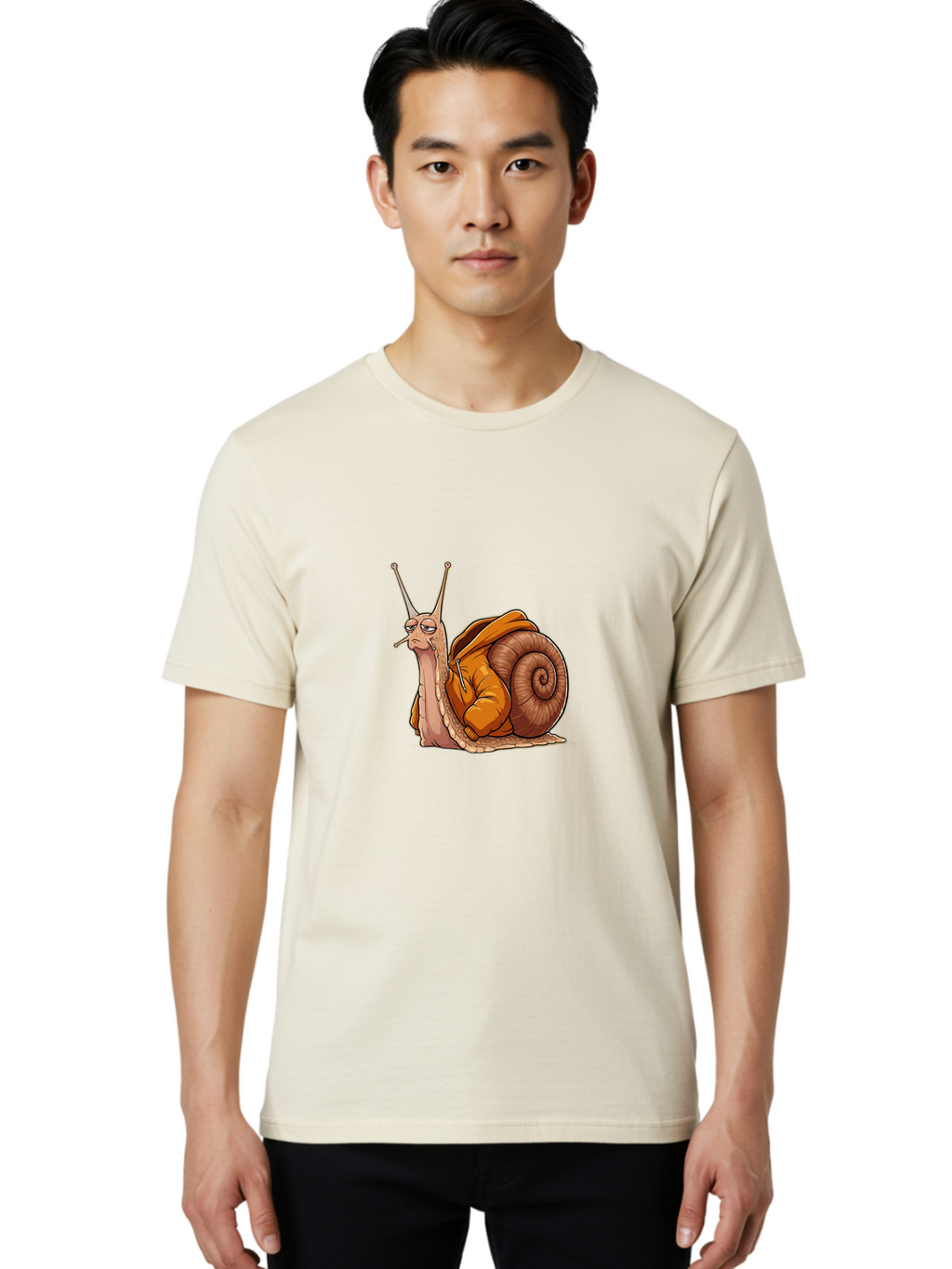 Snail-Smoking Men'S Graphic Tee, 100% Cotton, Comfortable Casual Summer Wear, Machine Washable, Vintage Camera, Old Camera, Antique Camera, Black Camera, Classic Photography, Photography Equipment, Nostalgic Device, Film Camera, Camera Art Ban563