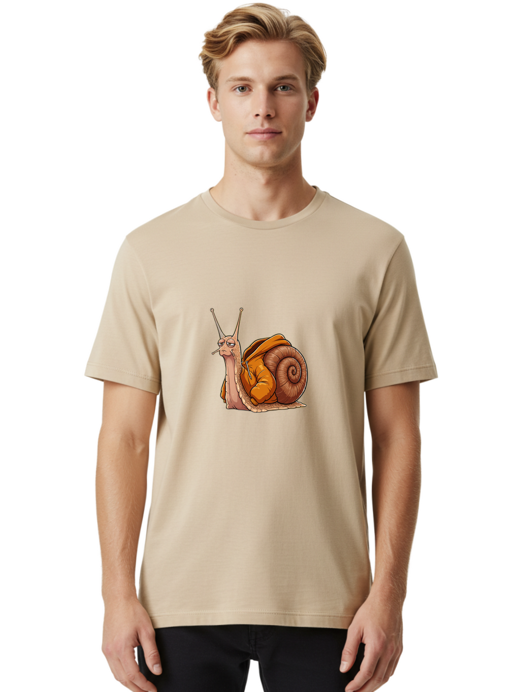 Snail-Smoking Men'S Graphic Tee, 100% Cotton, Comfortable Casual Summer Wear, Machine Washable, Vintage Camera, Old Camera, Antique Camera, Black Camera, Classic Photography, Photography Equipment, Nostalgic Device, Film Camera, Camera Art Ban563