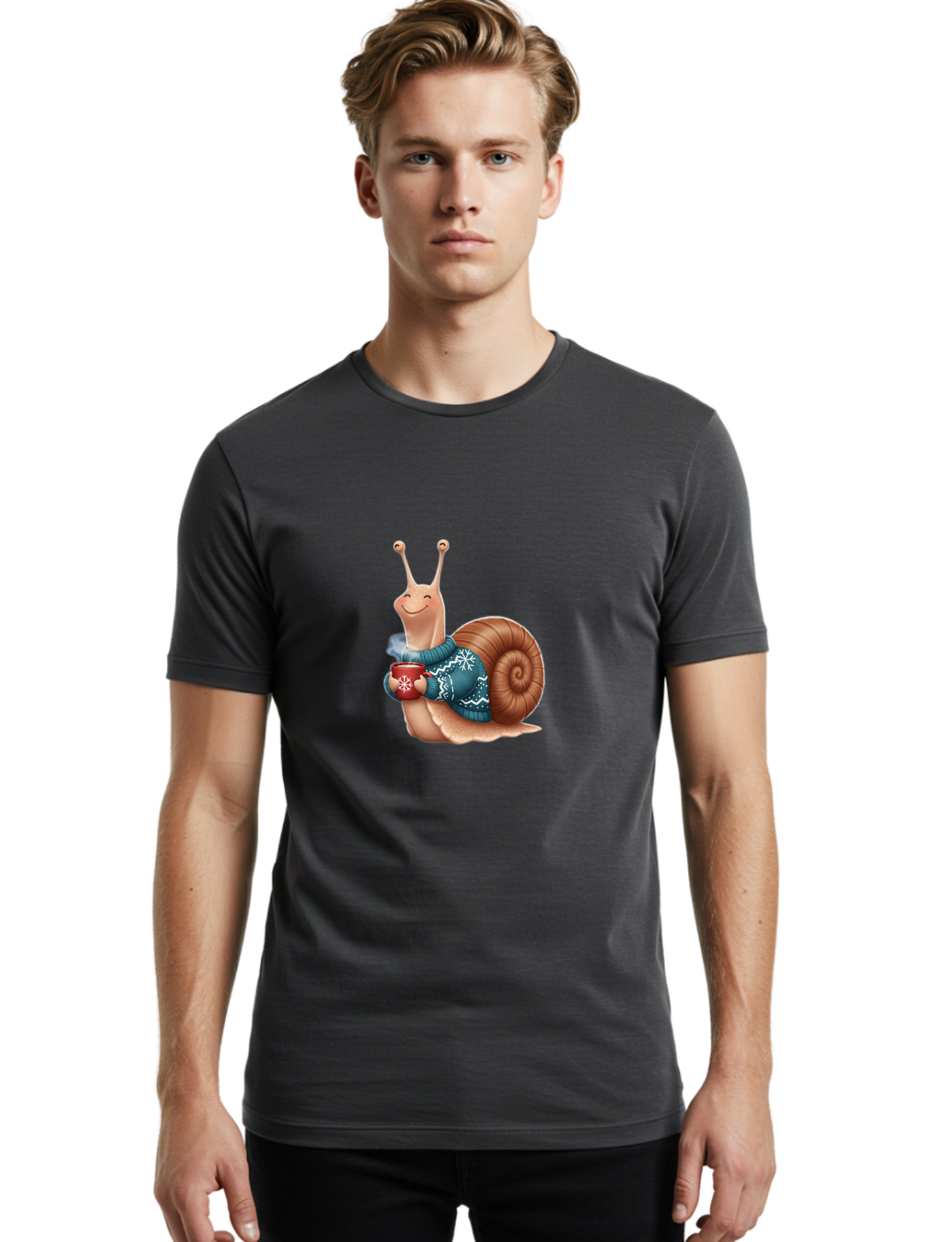 Snail-With-Coffee-Mug-1 Men'S Graphic Tee, 100% Cotton, Comfortable Casual Summer Wear, Machine Washable, Vintage Camera, Old Camera, Antique Camera, Black Camera, Classic Photography, Photography Equipment, Nostalgic Device, Film Camera, Ban565