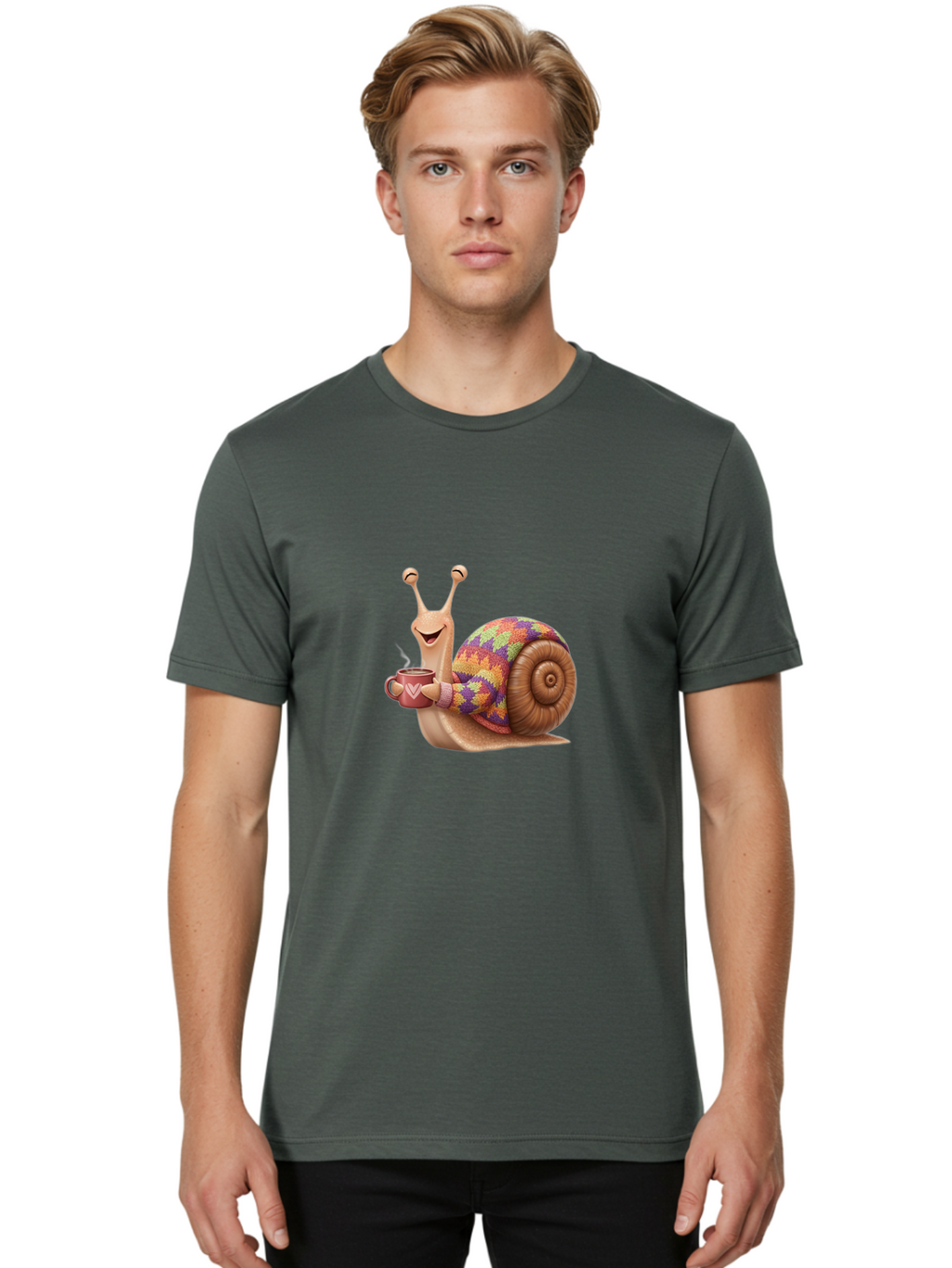 Snail-With-Coffee-Mug Men'S Graphic Tee, 100% Cotton, Comfortable Casual Summer Wear, Machine Washable, Vintage Camera, Old Camera, Antique Camera, Black Camera, Classic Photography, Photography Equipment, Nostalgic Device, Film Camera, Ban566