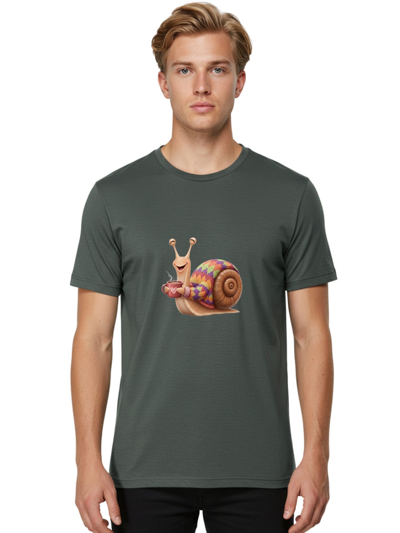 Snail-With-Coffee-Mug Men'S Graphic Tee, 100% Cotton, Comfortable Casual Summer Wear, Machine Washable, Vintage Camera, Old Camera, Antique Camera, Black Camera, Classic Photography, Photography Equipment, Nostalgic Device, Film Camera, Ban566