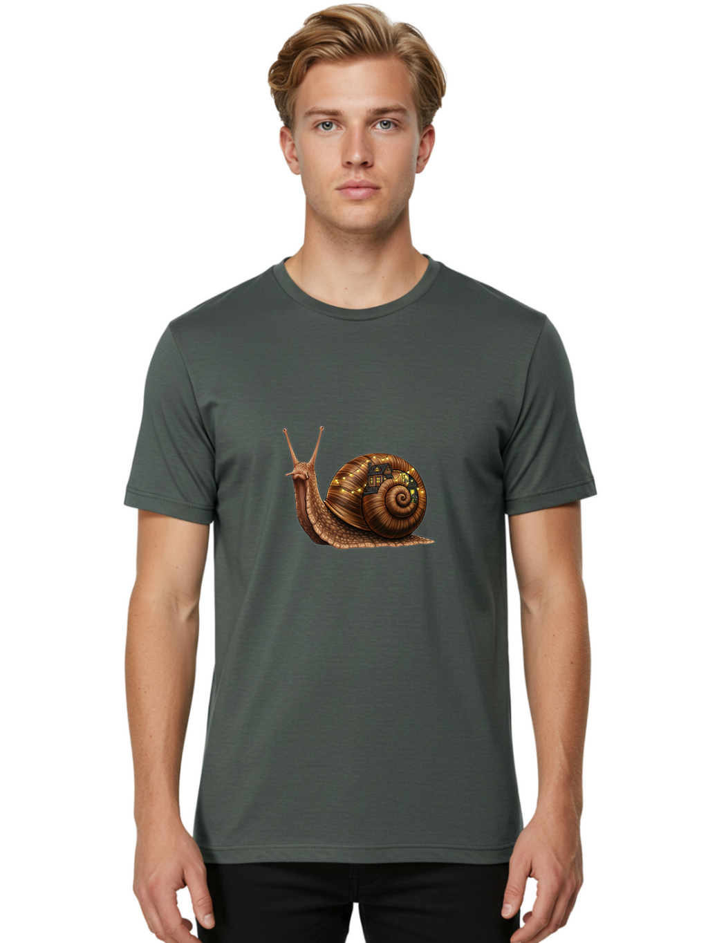Snail-With-House Men'S Graphic Tee, 100% Cotton, Comfortable Casual Summer Wear, Machine Washable, Vintage Camera, Old Camera, Antique Camera, Black Camera, Classic Photography, Photography Equipment, Nostalgic Device, Film Camera, Camera Art Ban567