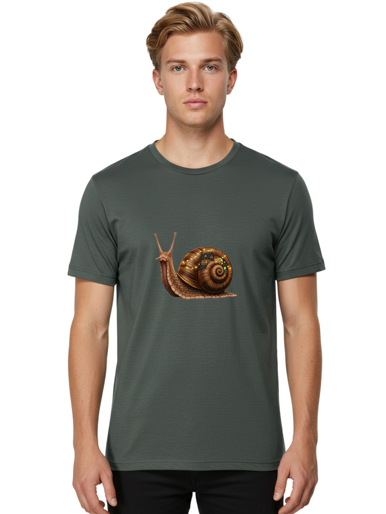 Snail-With-House Men'S Graphic Tee, 100% Cotton, Comfortable Casual Summer Wear, Machine Washable, Vintage Camera, Old Camera, Antique Camera, Black Camera, Classic Photography, Photography Equipment, Nostalgic Device, Film Camera, Camera Art Ban567