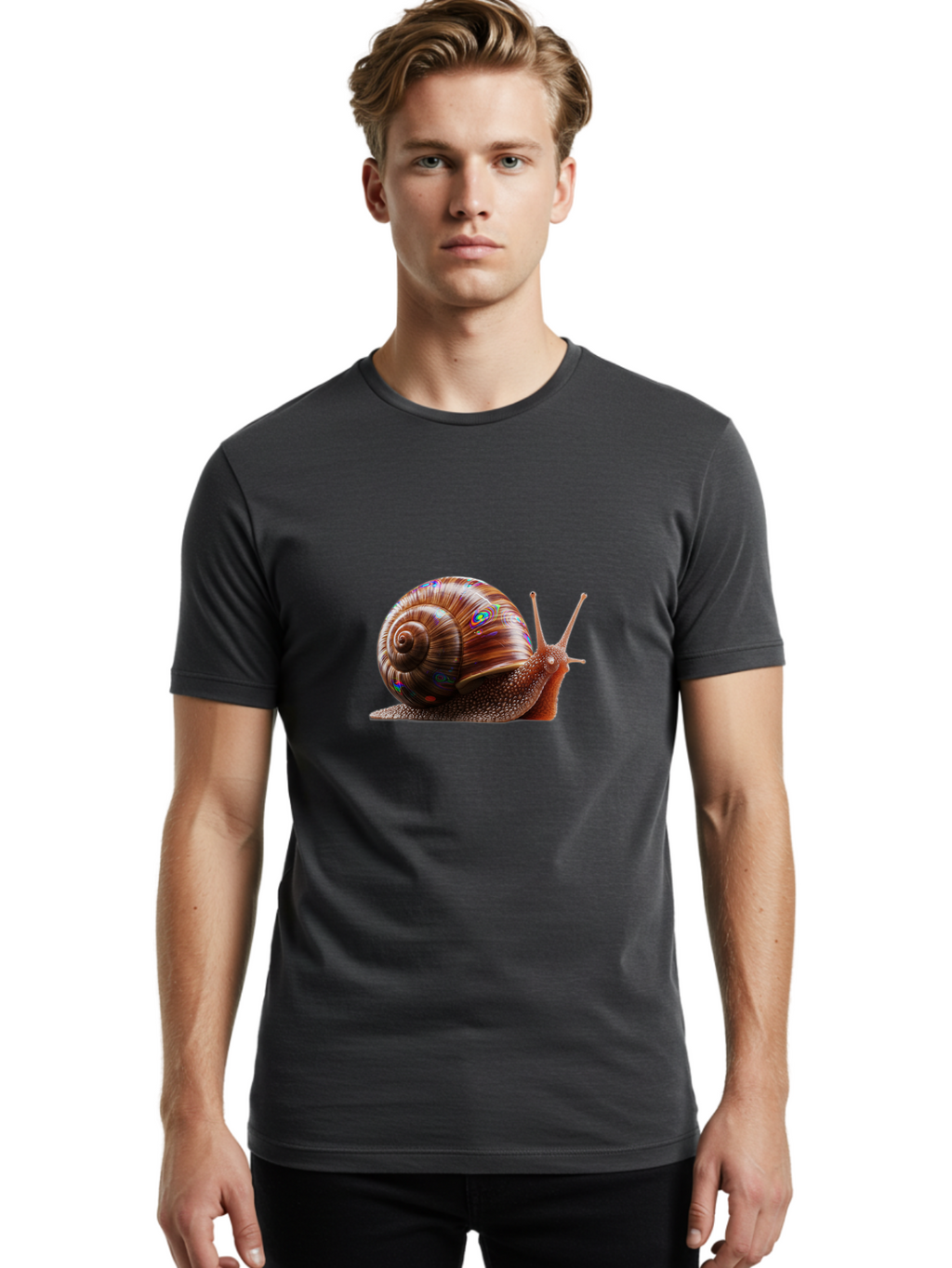 Snail-With-Rainbow-Shell Men'S Graphic Tee, 100% Cotton, Comfortable Casual Summer Wear, Machine Washable, Vintage Camera, Old Camera, Antique Camera, Black Camera, Classic Photography, Photography Equipment, Nostalgic Device, Film Camera, Ban570