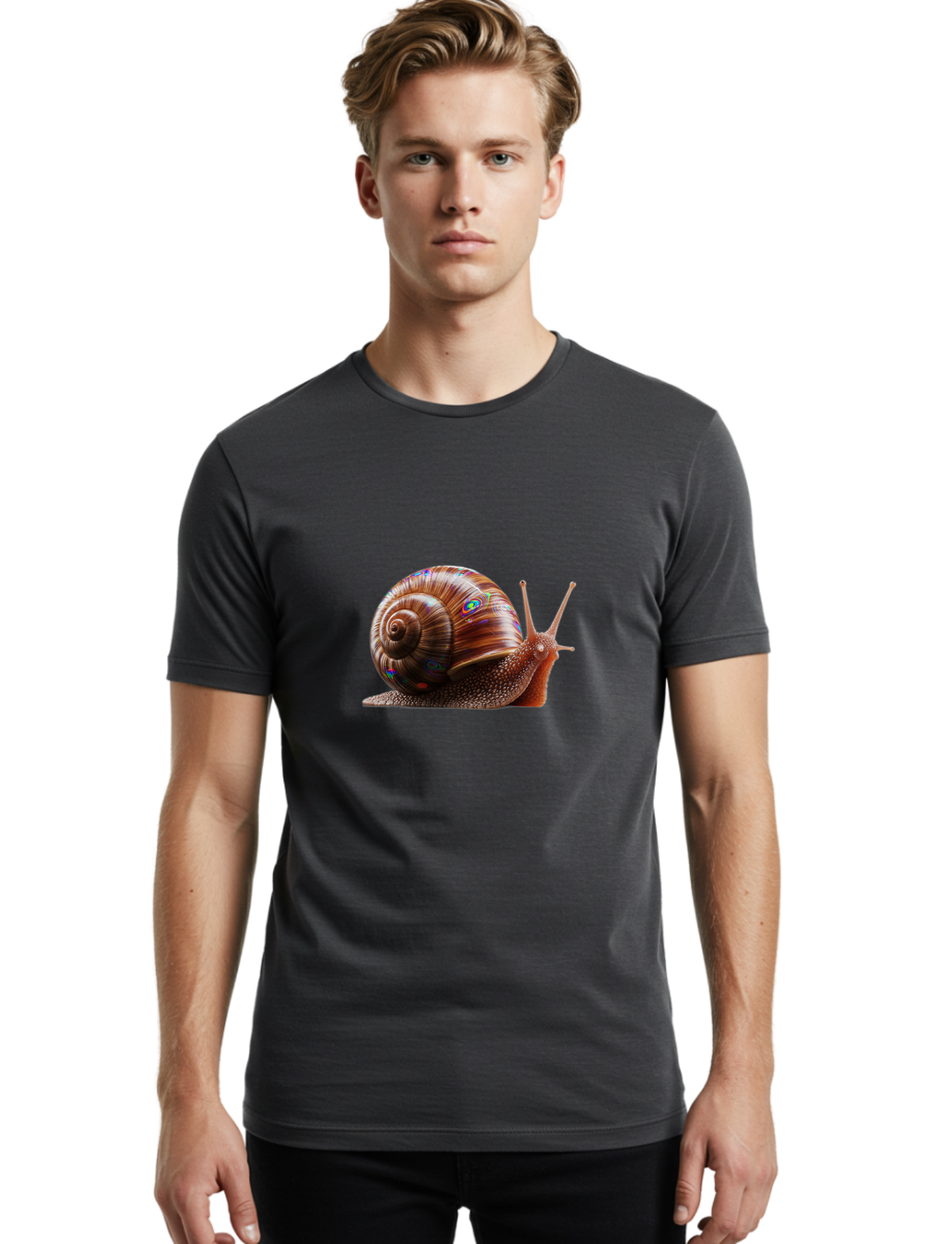 Snail-With-Rainbow-Shell Men'S Graphic Tee, 100% Cotton, Comfortable Casual Summer Wear, Machine Washable, Vintage Camera, Old Camera, Antique Camera, Black Camera, Classic Photography, Photography Equipment, Nostalgic Device, Film Camera, Ban570