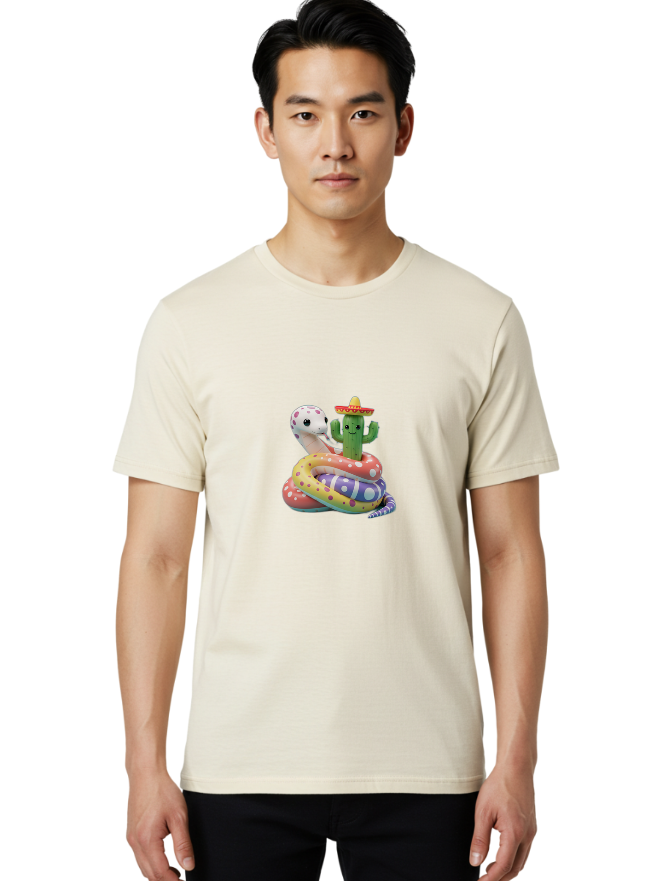 Snake-And-Cactus-1 Men'S Graphic Tee, 100% Cotton, Comfortable Casual Summer Wear, Machine Washable, Vintage Camera, Old Camera, Antique Camera, Black Camera, Classic Photography, Photography Equipment, Nostalgic Device, Film Camera, Ban573