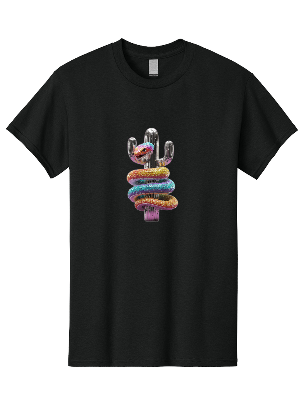 Snake-Coiled-Around-Cactus Men'S Graphic Tee, 100% Cotton, Comfortable Casual Summer Wear, Machine Washable, Vintage Camera, Old Camera, Antique Camera, Black Camera, Classic Photography, Photography Equipment, Nostalgic Device, Film Camera, Ban575