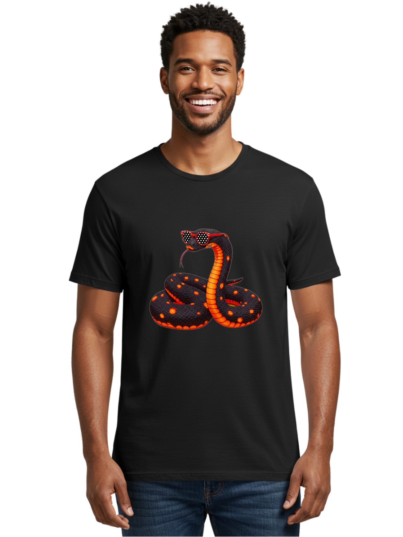Snake-In-Sunglasses-1 Men'S Graphic Tee, 100% Cotton, Comfortable Casual Summer Wear, Machine Washable, Vintage Camera, Old Camera, Antique Camera, Black Camera, Classic Photography, Photography Equipment, Nostalgic Device, Film Camera, Ban577