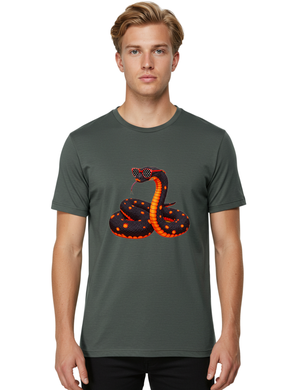 Snake-In-Sunglasses-1 Men'S Graphic Tee, 100% Cotton, Comfortable Casual Summer Wear, Machine Washable, Vintage Camera, Old Camera, Antique Camera, Black Camera, Classic Photography, Photography Equipment, Nostalgic Device, Film Camera, Ban577