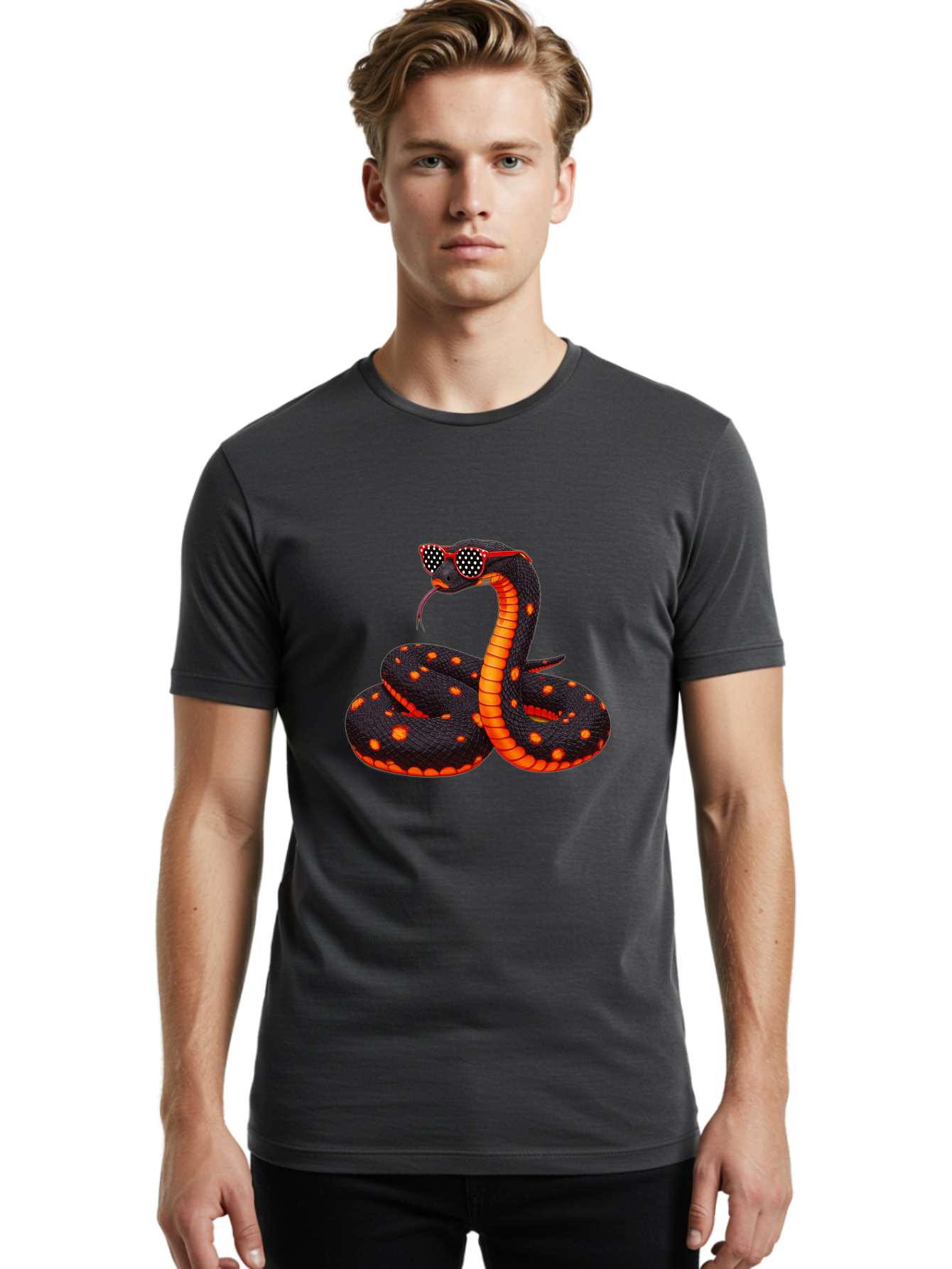 Snake-In-Sunglasses-1 Men'S Graphic Tee, 100% Cotton, Comfortable Casual Summer Wear, Machine Washable, Vintage Camera, Old Camera, Antique Camera, Black Camera, Classic Photography, Photography Equipment, Nostalgic Device, Film Camera, Ban577