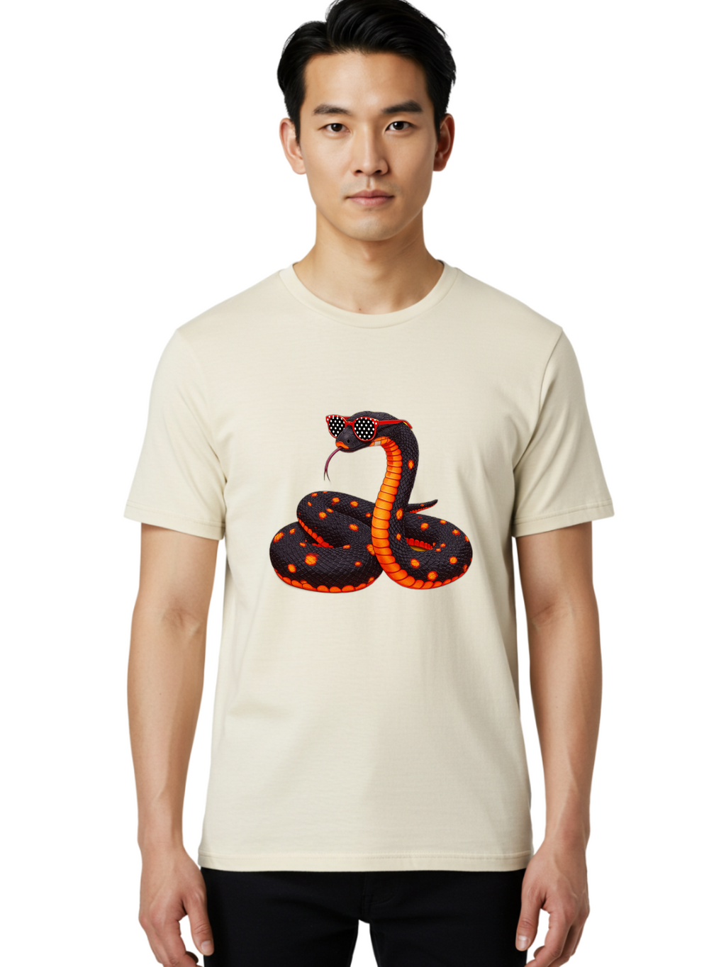 Snake-In-Sunglasses-1 Men'S Graphic Tee, 100% Cotton, Comfortable Casual Summer Wear, Machine Washable, Vintage Camera, Old Camera, Antique Camera, Black Camera, Classic Photography, Photography Equipment, Nostalgic Device, Film Camera, Ban577