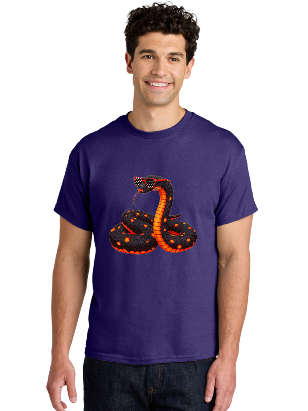 Snake-In-Sunglasses-1 Men'S Graphic Tee, 100% Cotton, Comfortable Casual Summer Wear, Machine Washable, Vintage Camera, Old Camera, Antique Camera, Black Camera, Classic Photography, Photography Equipment, Nostalgic Device, Film Camera, Ban577
