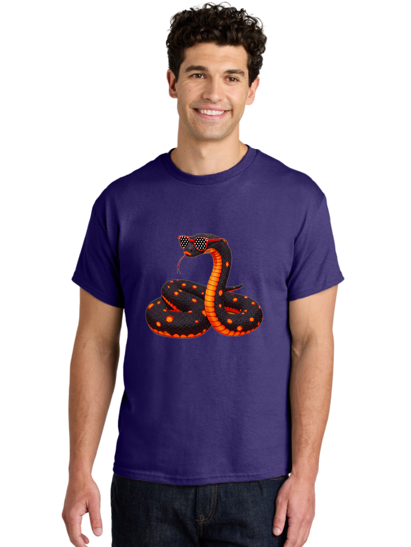 Snake-In-Sunglasses-1 Men'S Graphic Tee, 100% Cotton, Comfortable Casual Summer Wear, Machine Washable, Vintage Camera, Old Camera, Antique Camera, Black Camera, Classic Photography, Photography Equipment, Nostalgic Device, Film Camera, Ban577