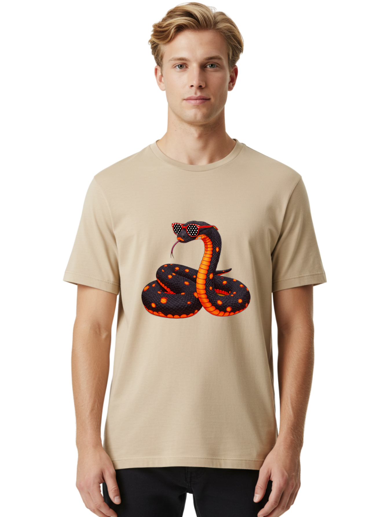 Snake-In-Sunglasses-1 Men'S Graphic Tee, 100% Cotton, Comfortable Casual Summer Wear, Machine Washable, Vintage Camera, Old Camera, Antique Camera, Black Camera, Classic Photography, Photography Equipment, Nostalgic Device, Film Camera, Ban577