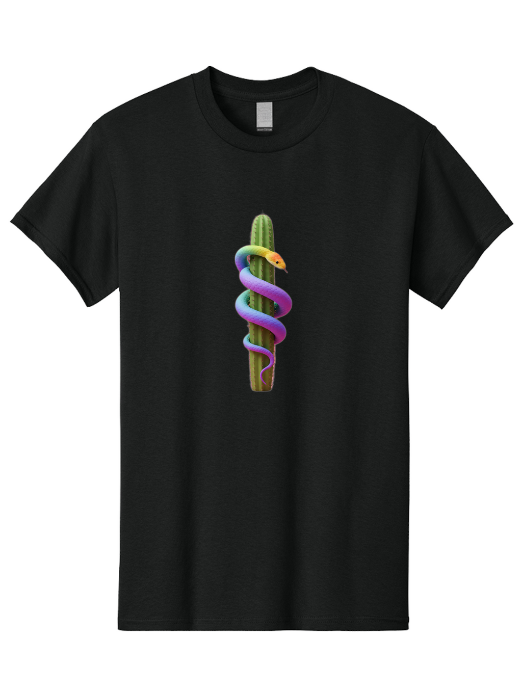 Snake-On-Cactus-1 Men'S Graphic Tee, 100% Cotton, Comfortable Casual Summer Wear, Machine Washable, Vintage Camera, Old Camera, Antique Camera, Black Camera, Classic Photography, Photography Equipment, Nostalgic Device, Film Camera, Camera Art Ban579