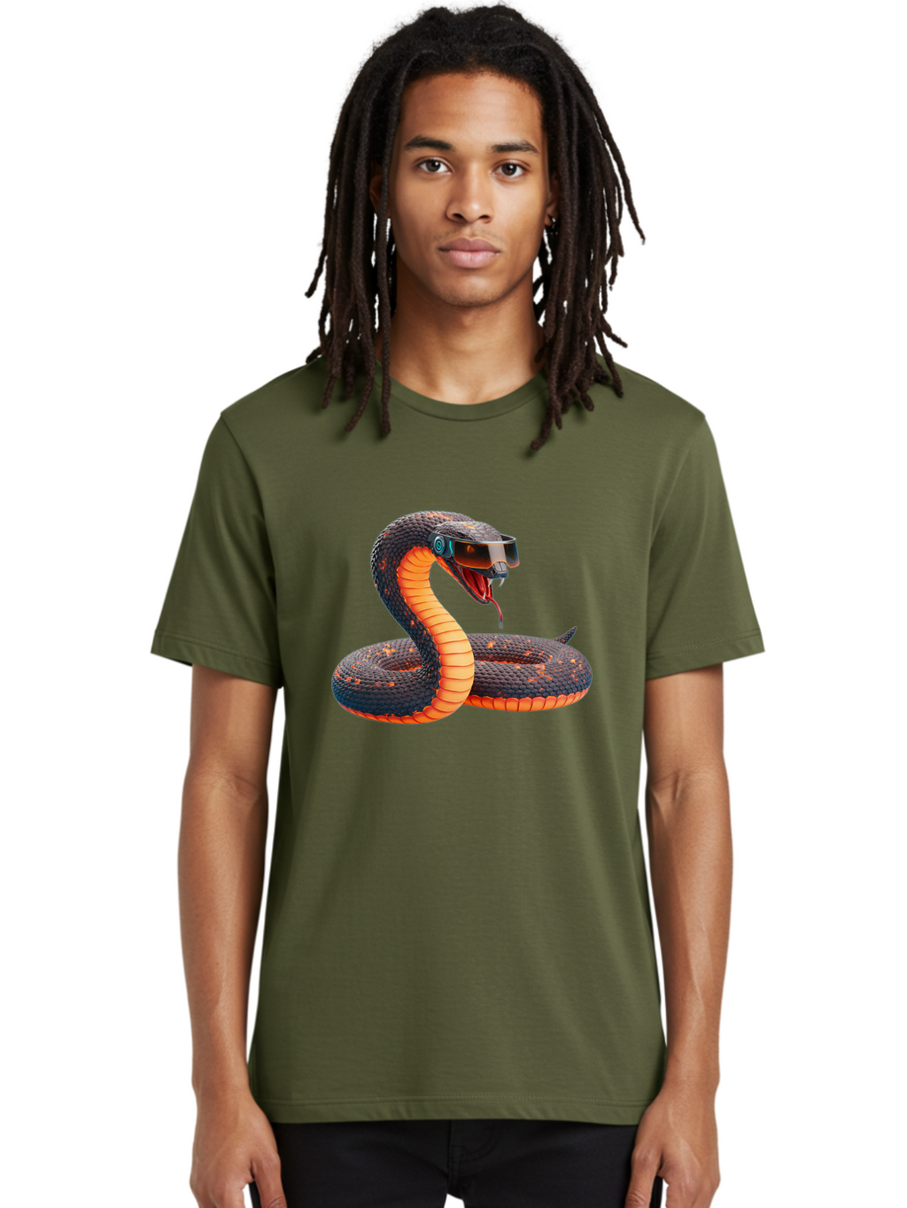 Snake-Vr-Goggles Men'S Graphic Tee, 100% Cotton, Comfortable Casual Summer Wear, Machine Washable, Vintage Camera, Old Camera, Antique Camera, Black Camera, Classic Photography, Photography Equipment, Nostalgic Device, Film Camera, Camera Art Ban581