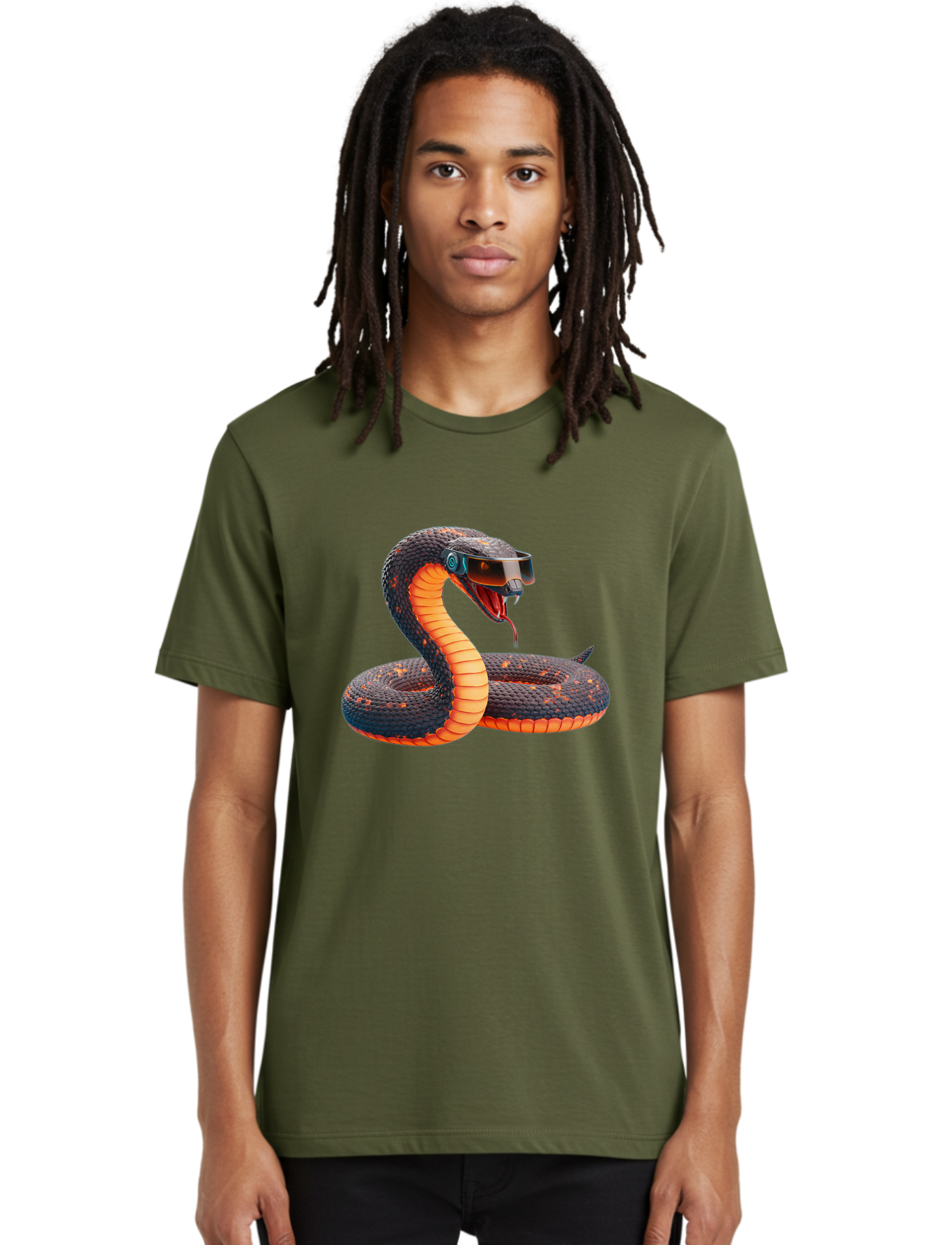 Snake-Vr-Goggles Men'S Graphic Tee, 100% Cotton, Comfortable Casual Summer Wear, Machine Washable, Vintage Camera, Old Camera, Antique Camera, Black Camera, Classic Photography, Photography Equipment, Nostalgic Device, Film Camera, Camera Art Ban581