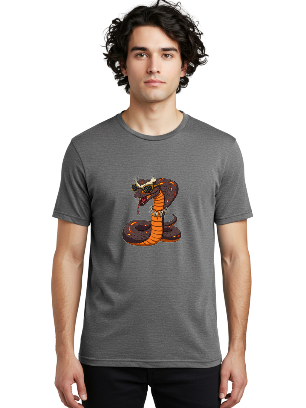 Snake-With-Sunglasses-And-Bone Men'S Graphic Tee, 100% Cotton, Comfortable Casual Summer Wear, Machine Washable, Vintage Camera, Old Camera, Antique Camera, Black Camera, Classic Photography, Photography Equipment, Nostalgic Device, Ban582