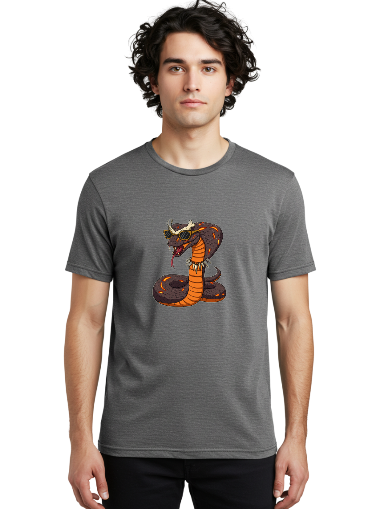 Snake-With-Sunglasses-And-Bone Men'S Graphic Tee, 100% Cotton, Comfortable Casual Summer Wear, Machine Washable, Vintage Camera, Old Camera, Antique Camera, Black Camera, Classic Photography, Photography Equipment, Nostalgic Device, Ban582
