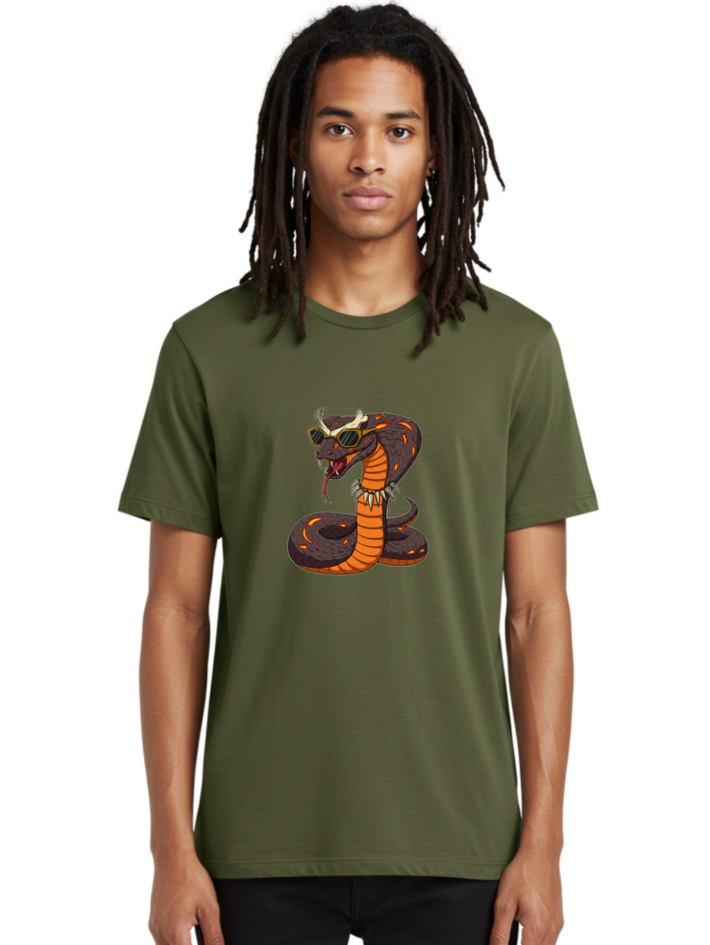 Snake-With-Sunglasses-And-Bone Men'S Graphic Tee, 100% Cotton, Comfortable Casual Summer Wear, Machine Washable, Vintage Camera, Old Camera, Antique Camera, Black Camera, Classic Photography, Photography Equipment, Nostalgic Device, Ban582