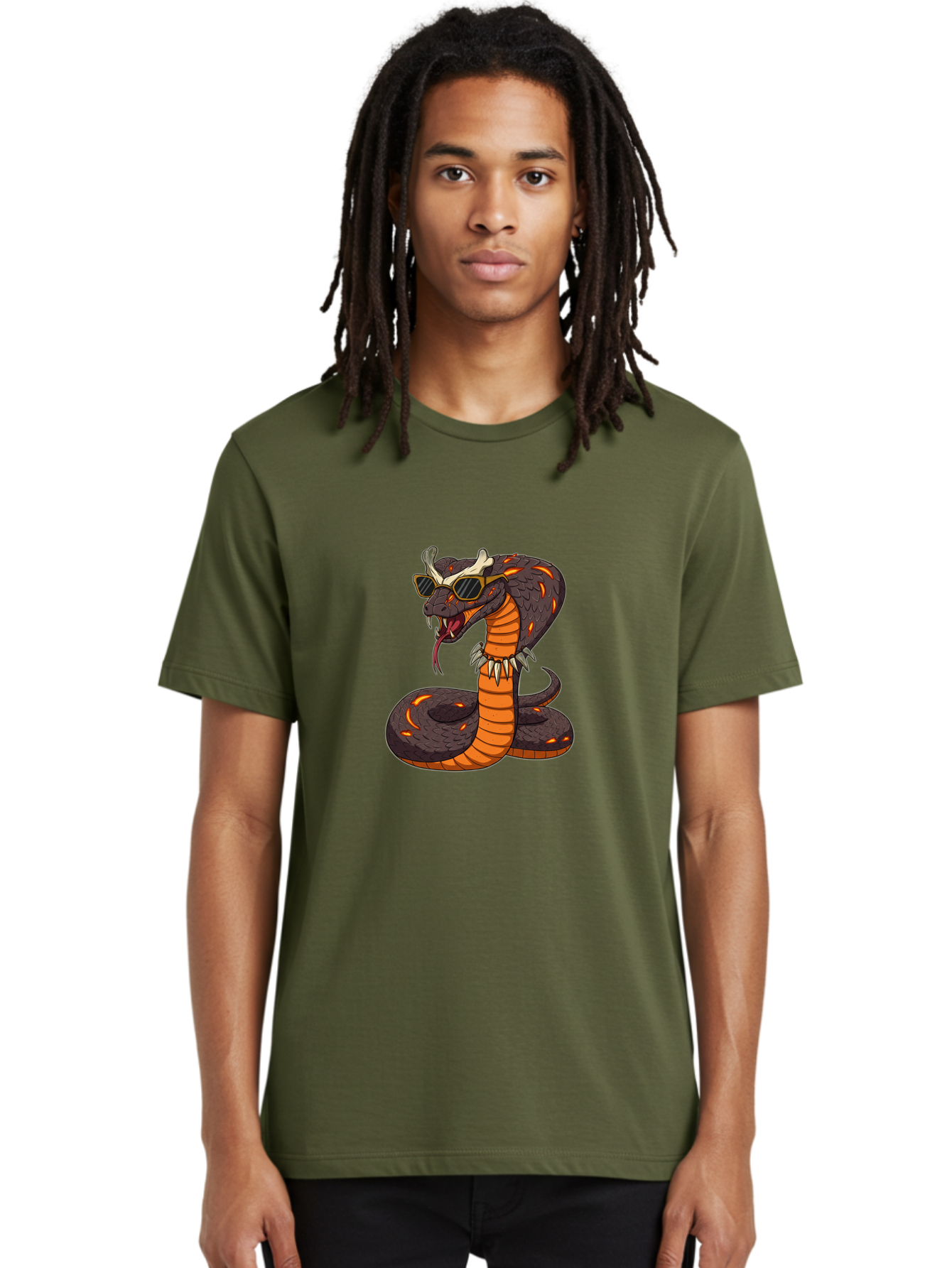 Snake-With-Sunglasses-And-Bone Men'S Graphic Tee, 100% Cotton, Comfortable Casual Summer Wear, Machine Washable, Vintage Camera, Old Camera, Antique Camera, Black Camera, Classic Photography, Photography Equipment, Nostalgic Device, Ban582