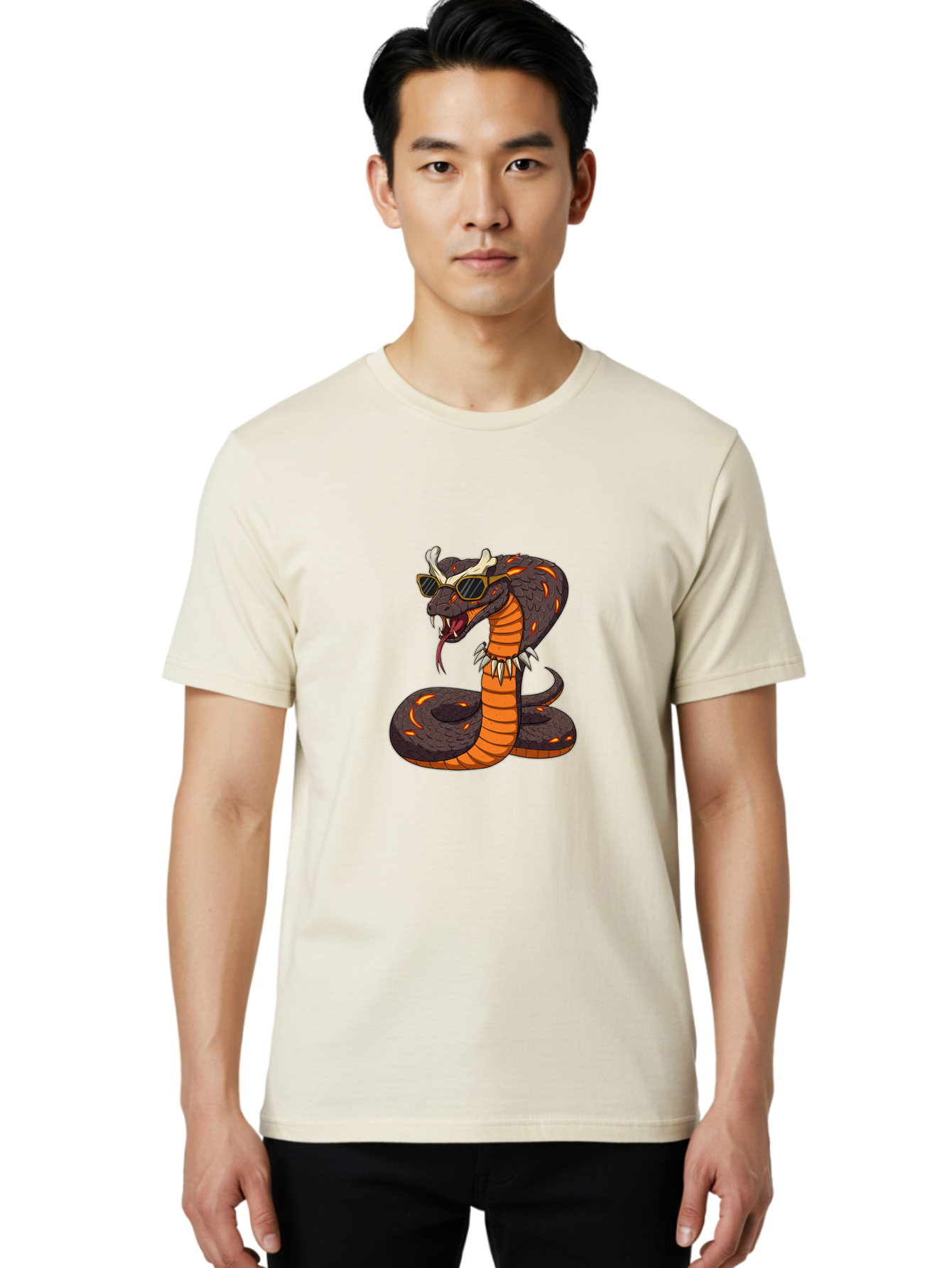 Snake-With-Sunglasses-And-Bone Men'S Graphic Tee, 100% Cotton, Comfortable Casual Summer Wear, Machine Washable, Vintage Camera, Old Camera, Antique Camera, Black Camera, Classic Photography, Photography Equipment, Nostalgic Device, Ban582