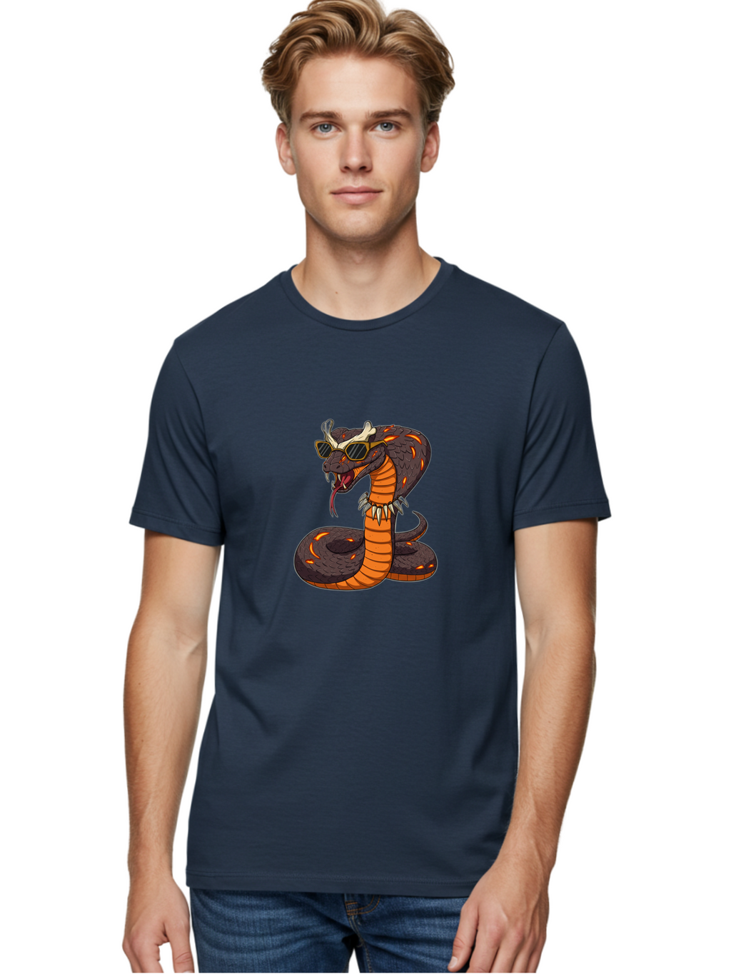 Snake-With-Sunglasses-And-Bone Men'S Graphic Tee, 100% Cotton, Comfortable Casual Summer Wear, Machine Washable, Vintage Camera, Old Camera, Antique Camera, Black Camera, Classic Photography, Photography Equipment, Nostalgic Device, Ban582