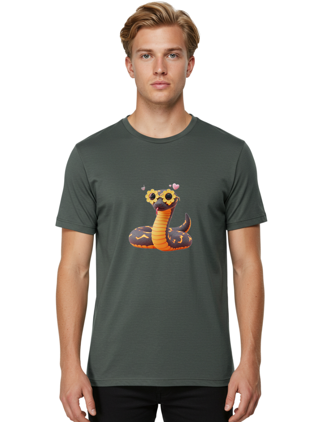 Snake-With-Sunglasses Men'S Graphic Tee, 100% Cotton, Comfortable Casual Summer Wear, Machine Washable, Vintage Camera, Old Camera, Antique Camera, Black Camera, Classic Photography, Photography Equipment, Nostalgic Device, Film Camera, Ban583