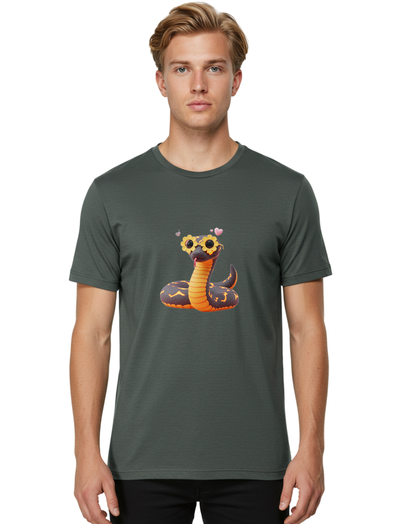Snake-With-Sunglasses Men'S Graphic Tee, 100% Cotton, Comfortable Casual Summer Wear, Machine Washable, Vintage Camera, Old Camera, Antique Camera, Black Camera, Classic Photography, Photography Equipment, Nostalgic Device, Film Camera, Ban583